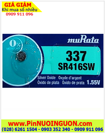MuRata SR416SW _Pin 337; Pin đồng hồ 1.55v Silver Oxide MuRata SR416SW _Pin 337